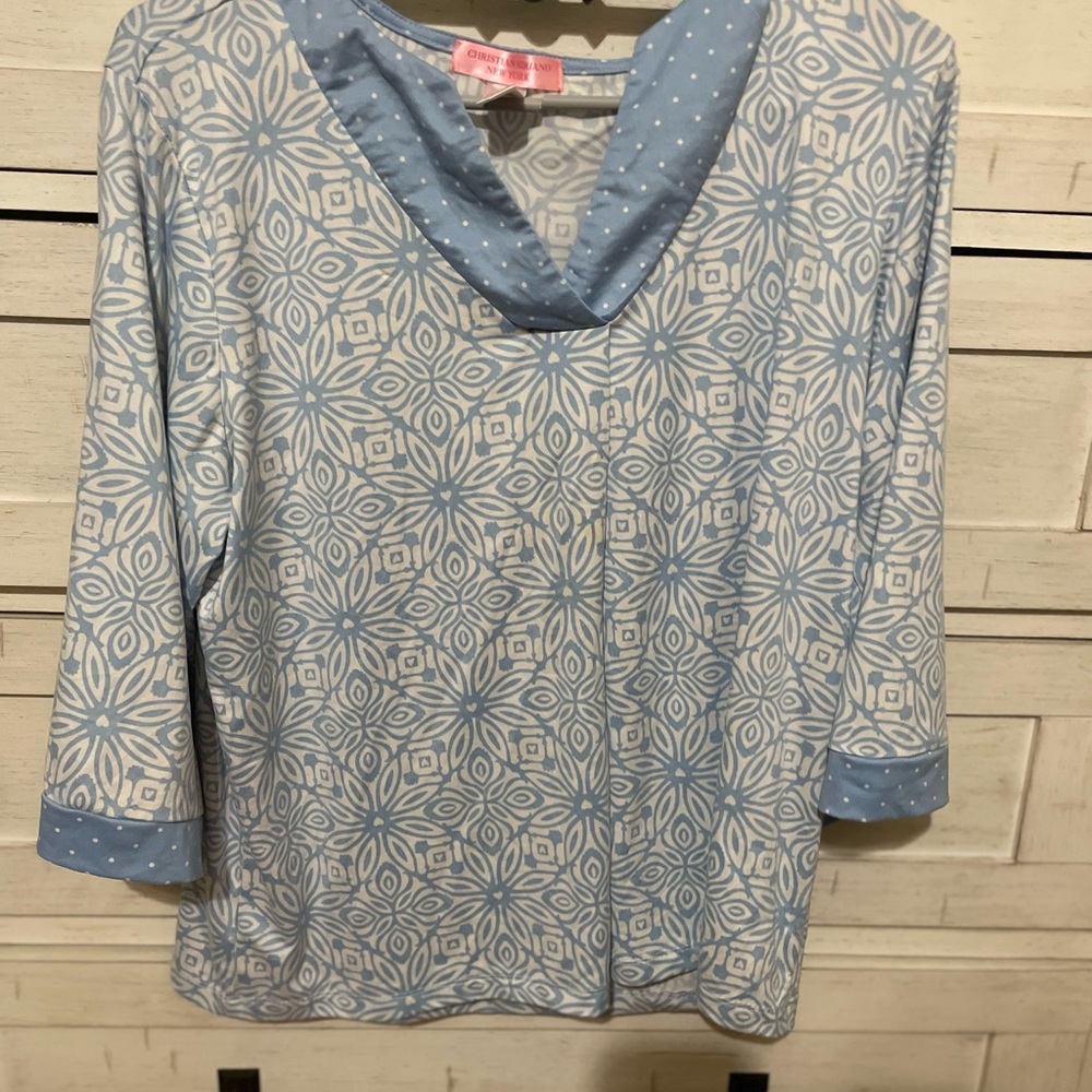 Blue Patterned Women's Top